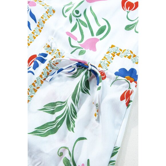 Pocketed Printed Half Sleeve Romper - Picture 9 of 11